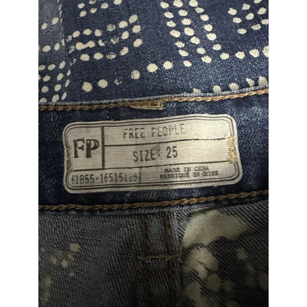 Free People Bali Print Women's Blue Flare Jeans - Picture 4 of 6